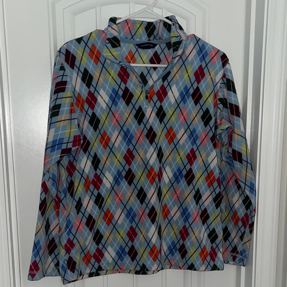 Lands' End Multicolor Argyle Jacket
